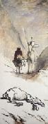 Honore  Daumier Don Quixote and the Dead Mule oil painting on canvas
